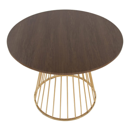 Walnut Metal Dining Table for Dining Room Seating