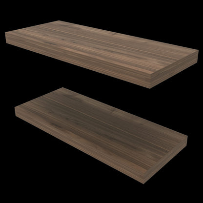 Mahogany Floating Shelves - Set of Two