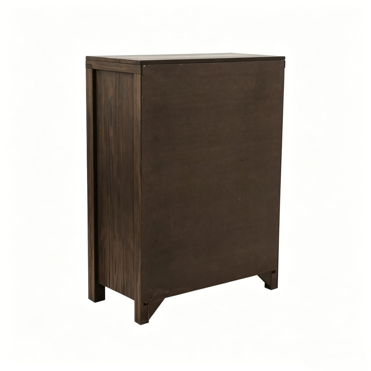 Dark Brown Pine 5-Drawer Chest - Bedroom Storage
