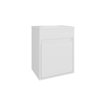 White Bathroom Vanity with Sink - Compact Storage