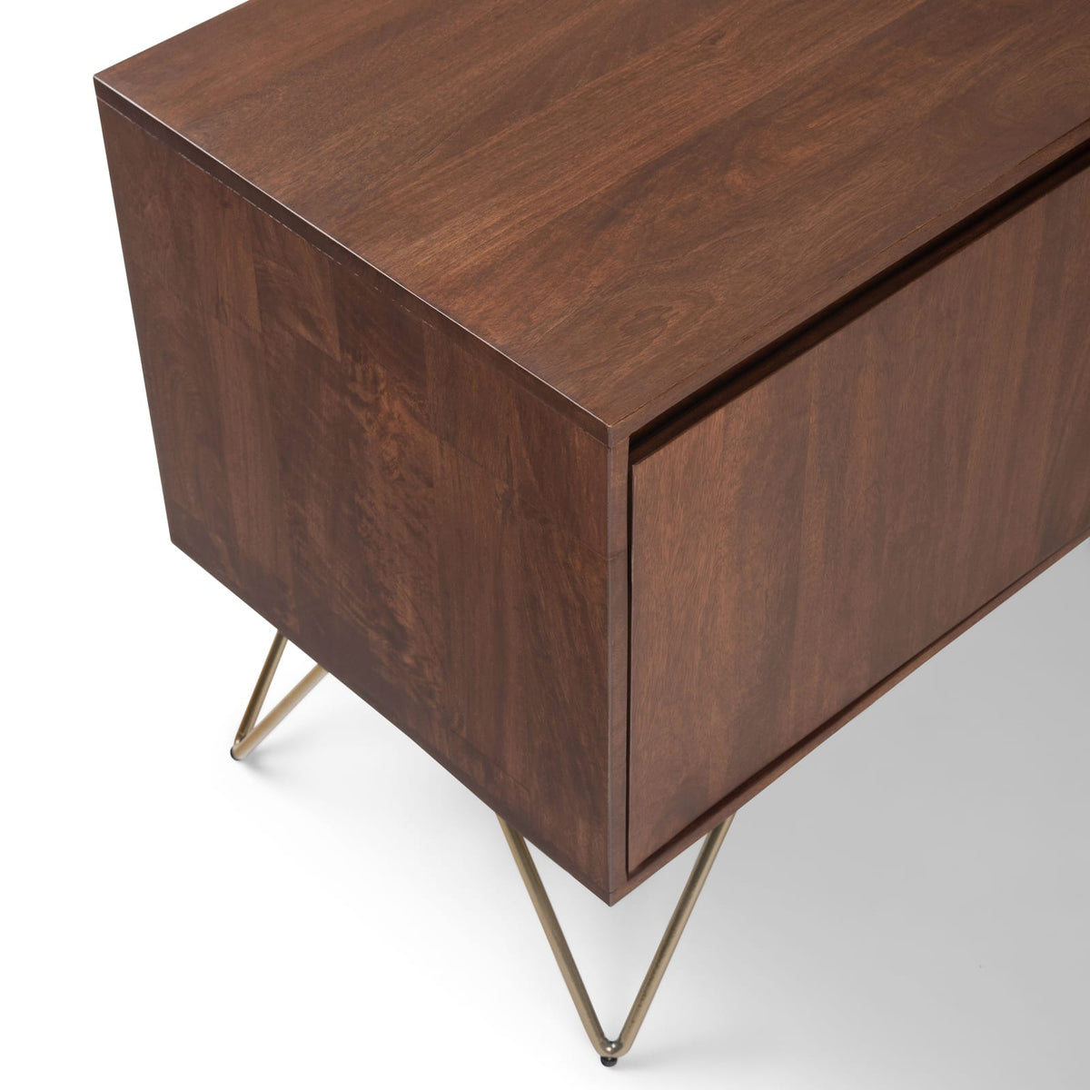 60" Wide Dark Brown Mango Wood TV Stand Media Console