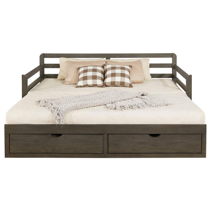 Grey 2-Drawer Daybed with Extension Trundle - Twin XL for Living Room