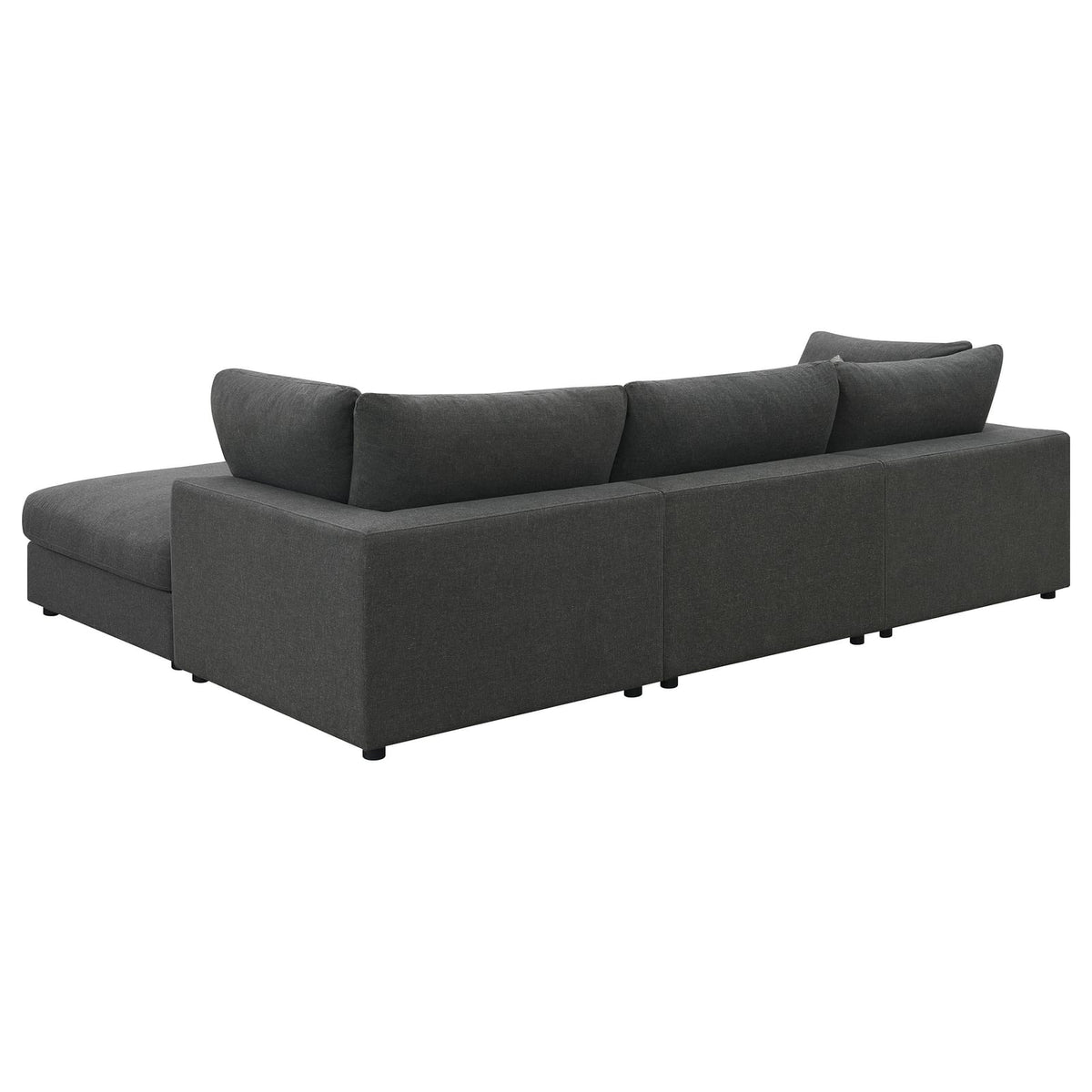 Charcoal Upholstered 4 Seat Sectional Sofa