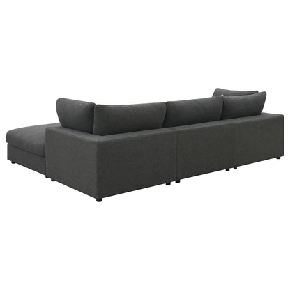 Charcoal Upholstered 4 Seat Sectional Sofa