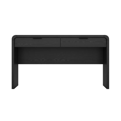 Black MDF Office Desk with Drawers, 54" x 20" x 30" for Home Office