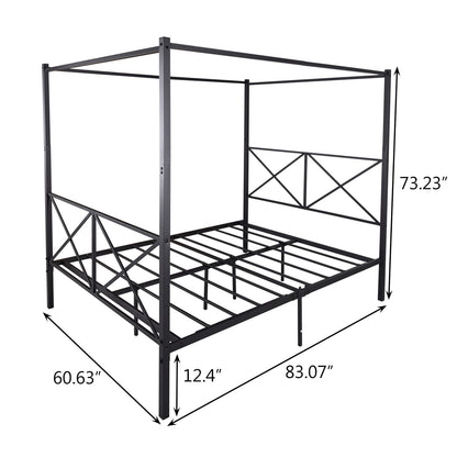 Queen Metal Bed Frame Black - Bedroom Support