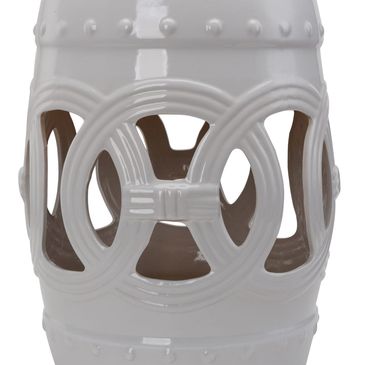 White Porcelain Garden Stool for Patio Deck or Poolside Seating