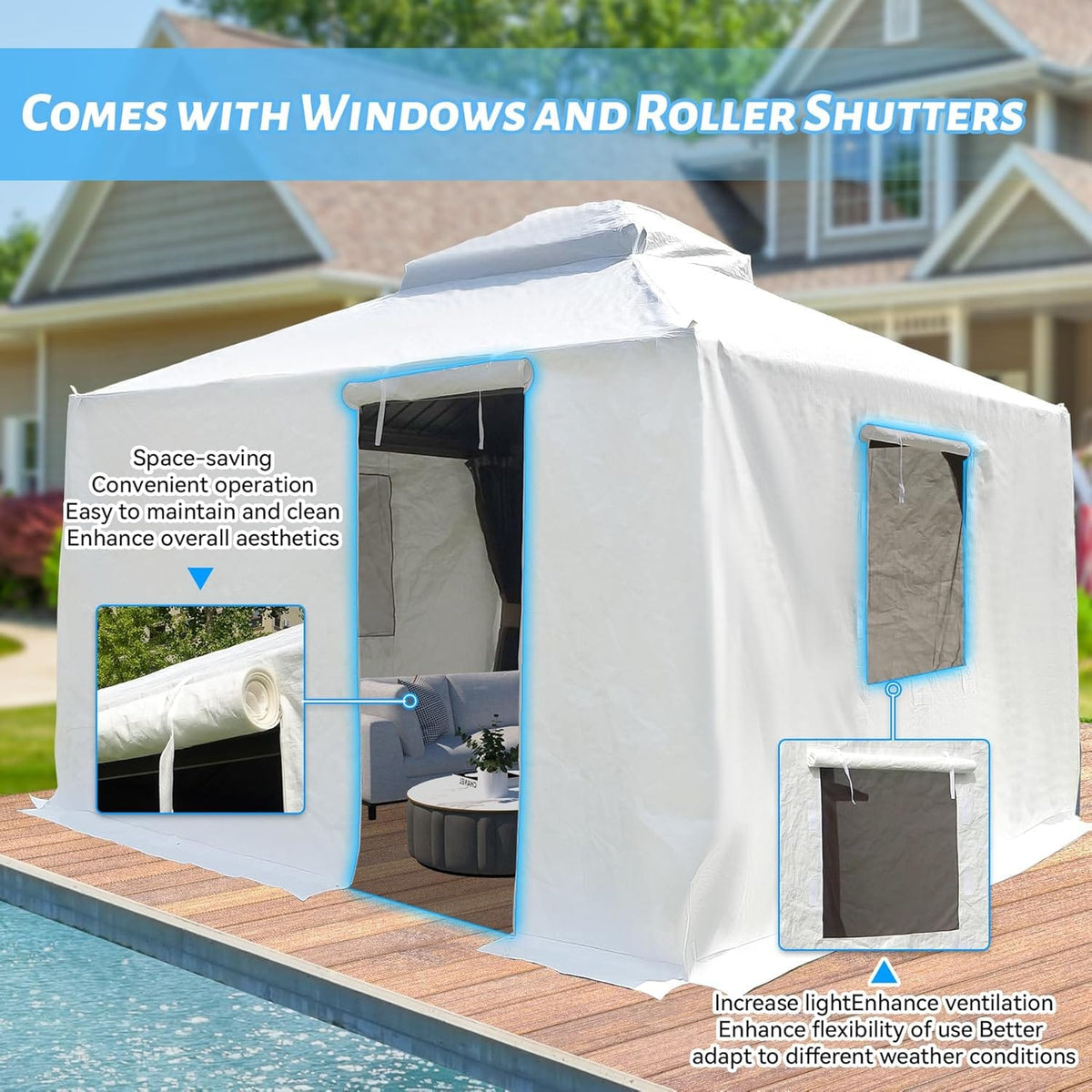 10'x12' Gazebo Cover - Winter Waterproof Protection