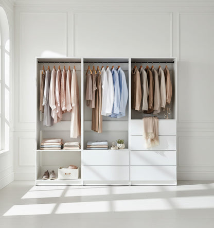 Prosper White Freestanding Walk-In Closet System - Wood & Melamine