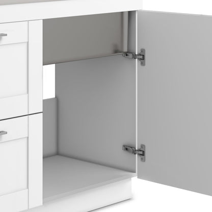 Wide White Laundry Cabinet - 46" Storage with Stainless Sink