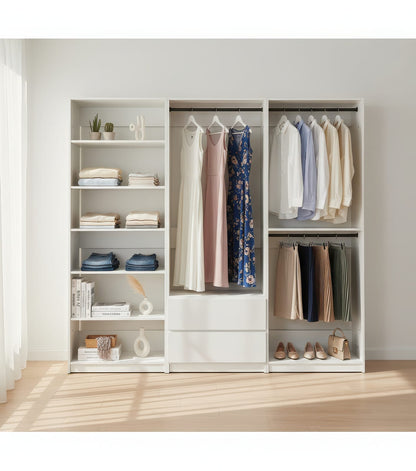 Prosper White Freestanding Walk-In Closet System - Wood & Melamine