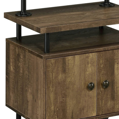 Black and Brown Wood Metal Three Tier Storage Shelf for Display for Living Room