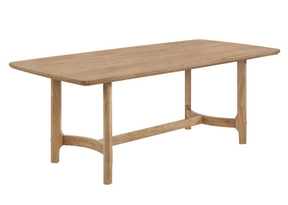6-Person Rectangular Dining Table - Beige Wood