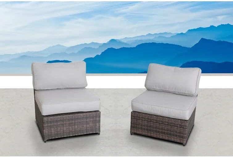 Modern Brown Wicker Sectional for Garden Patio Seating