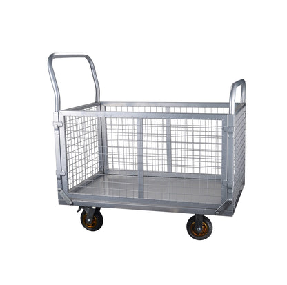 6-in-1 Platform Truck with Cage - Heavy Duty Dolly, 1800 lbs Capacity