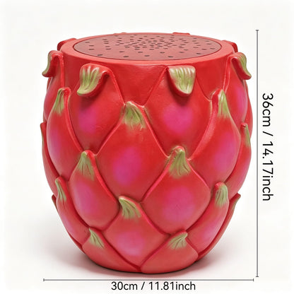 Art Deco Resin Dragon Fruit Stool for Garden or Poolside Decor