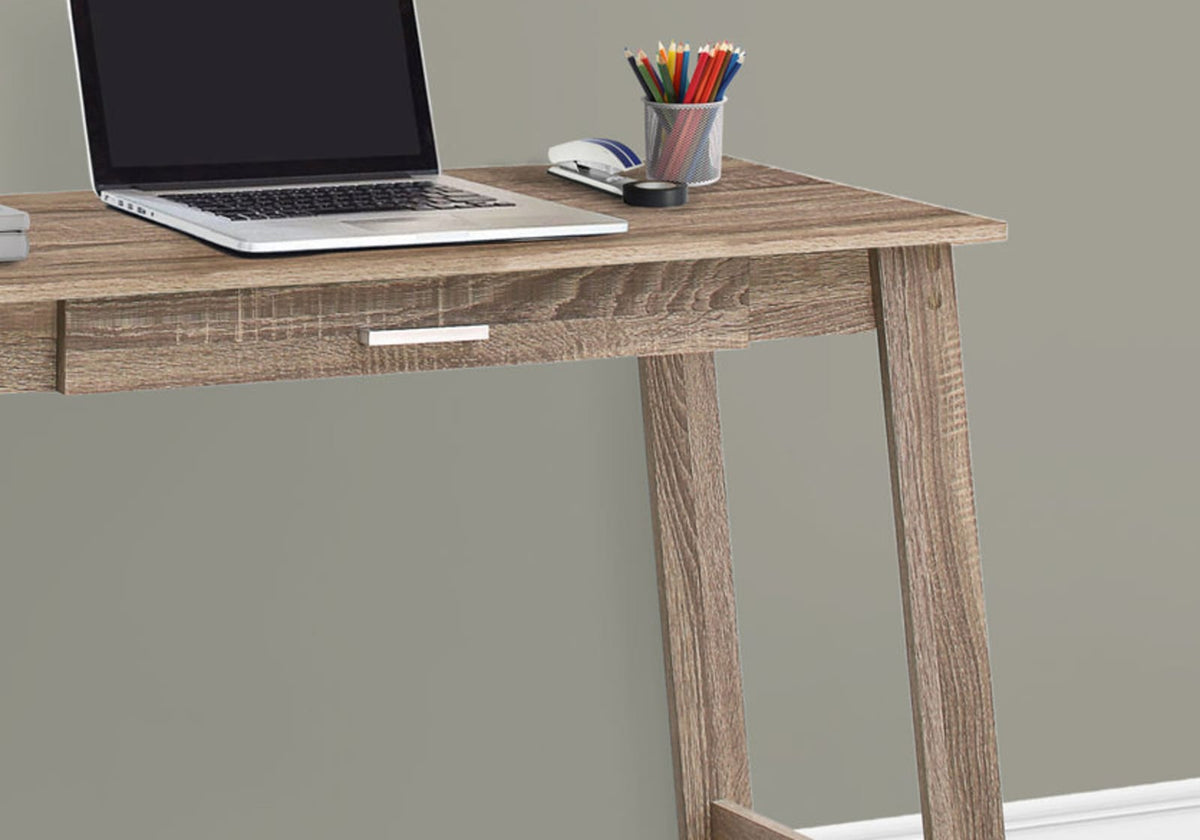 Taupe Computer Desk - Home Office Storage Desk