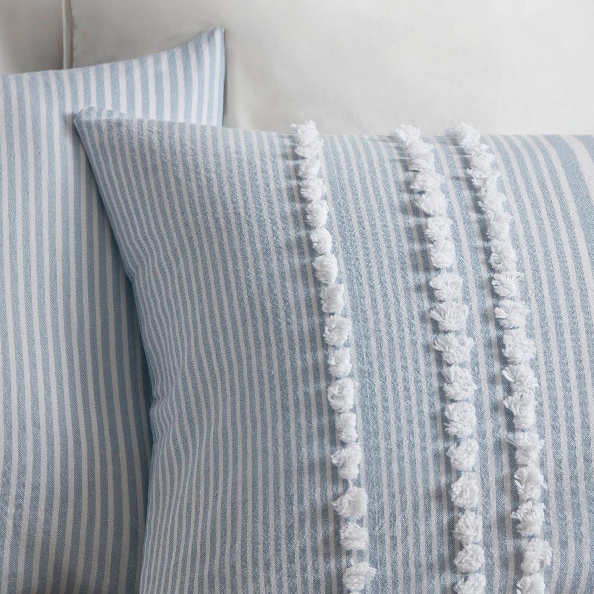 King Cotton Comforter Set - Blue Stripe