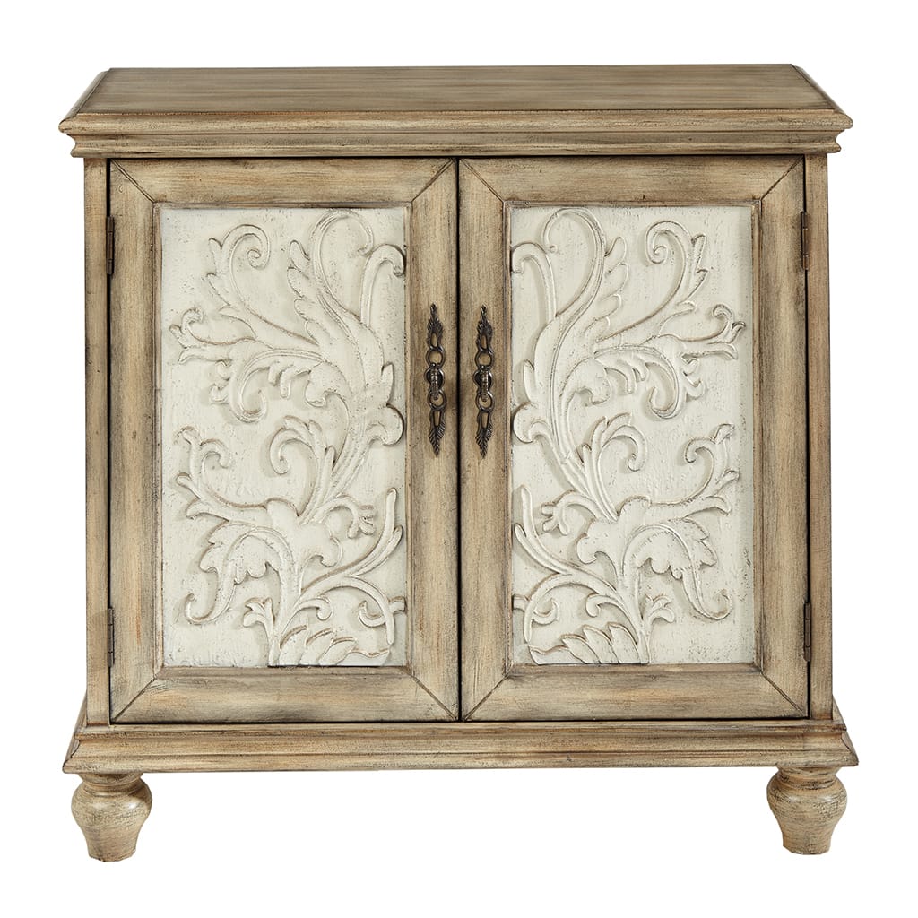 Reclaimed Natural Wood 2-Door Cabinet - 14x36x34 Inches