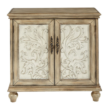 Reclaimed Natural Wood 2-Door Cabinet - 14x36x34 Inches