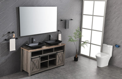 Gunmetal Aluminium LED Vanity Mirror with Lights for Bathroom