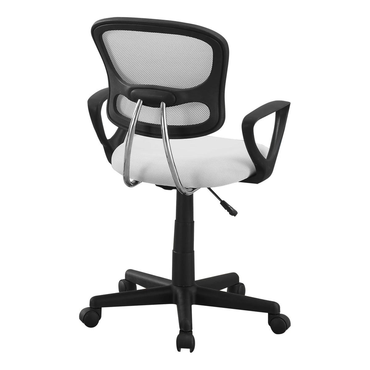 Adjustable White Mesh Office Chair - Kids Work From Home Desk Seat