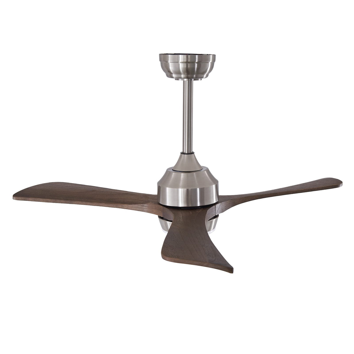 Nickel Wood Ceiling Fan with Light for Bedroom Decor