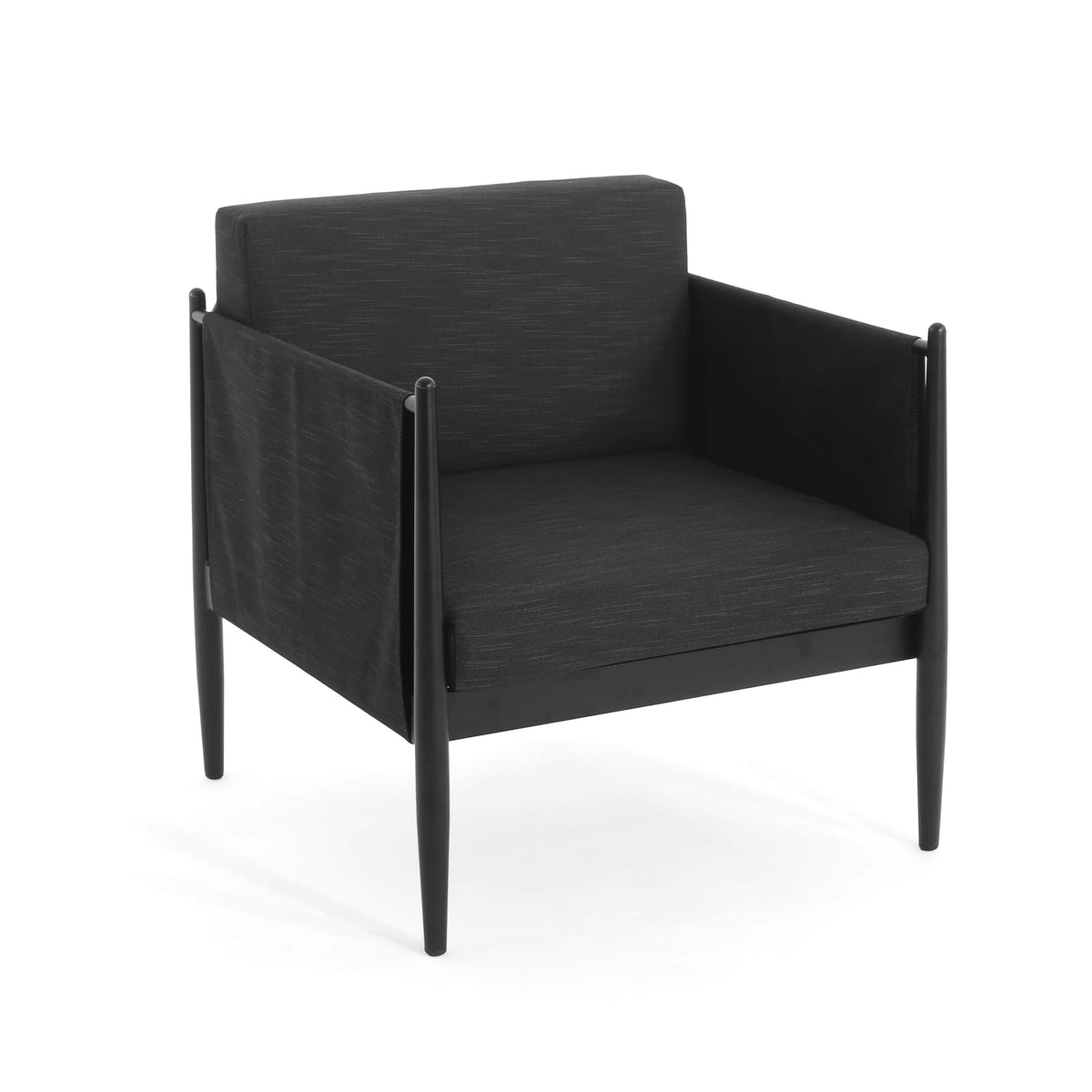 DAWSON Patio Club Chairs - Black Aluminum, 2-Piece Set