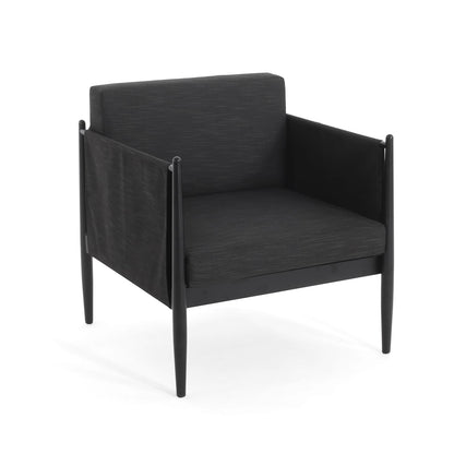 DAWSON Patio Club Chairs - Black Aluminum, 2-Piece Set