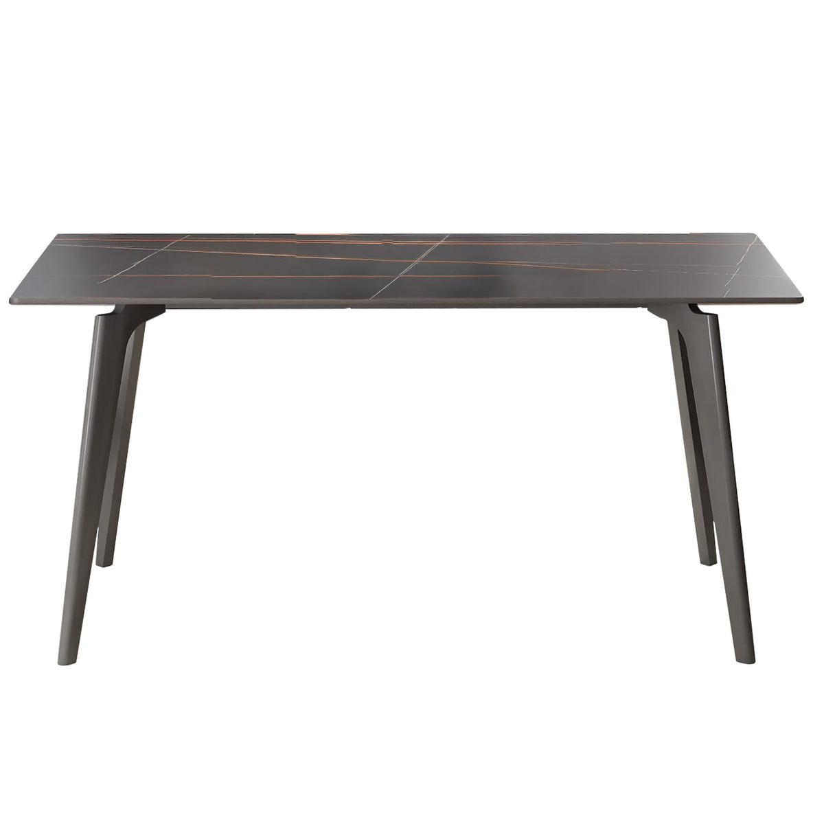 62.99" Modern Black Dining Table - Sintered Stone, 6-8 Seats
