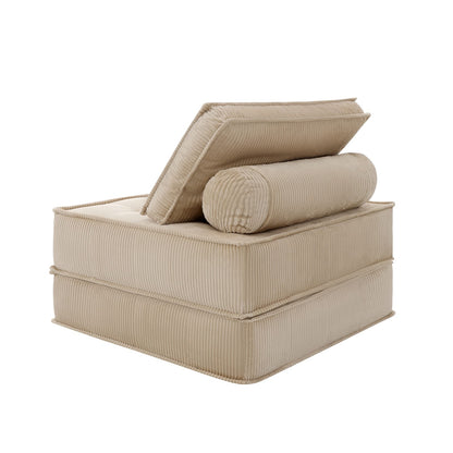 Camel Fabric Spring Sofa Chair for Modern Living Room Comfort