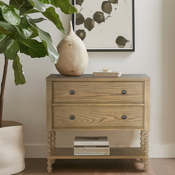 Accent Chest - Natural Wood Dresser for Bedroom