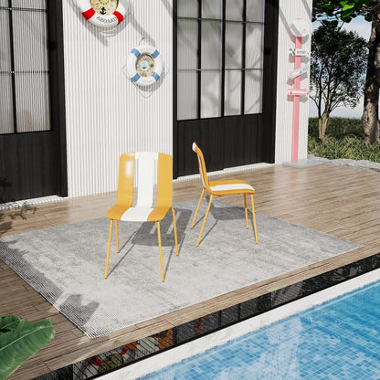 Beige Tropical Orange White Patio Chairs 4 Pack Outdoor Seating