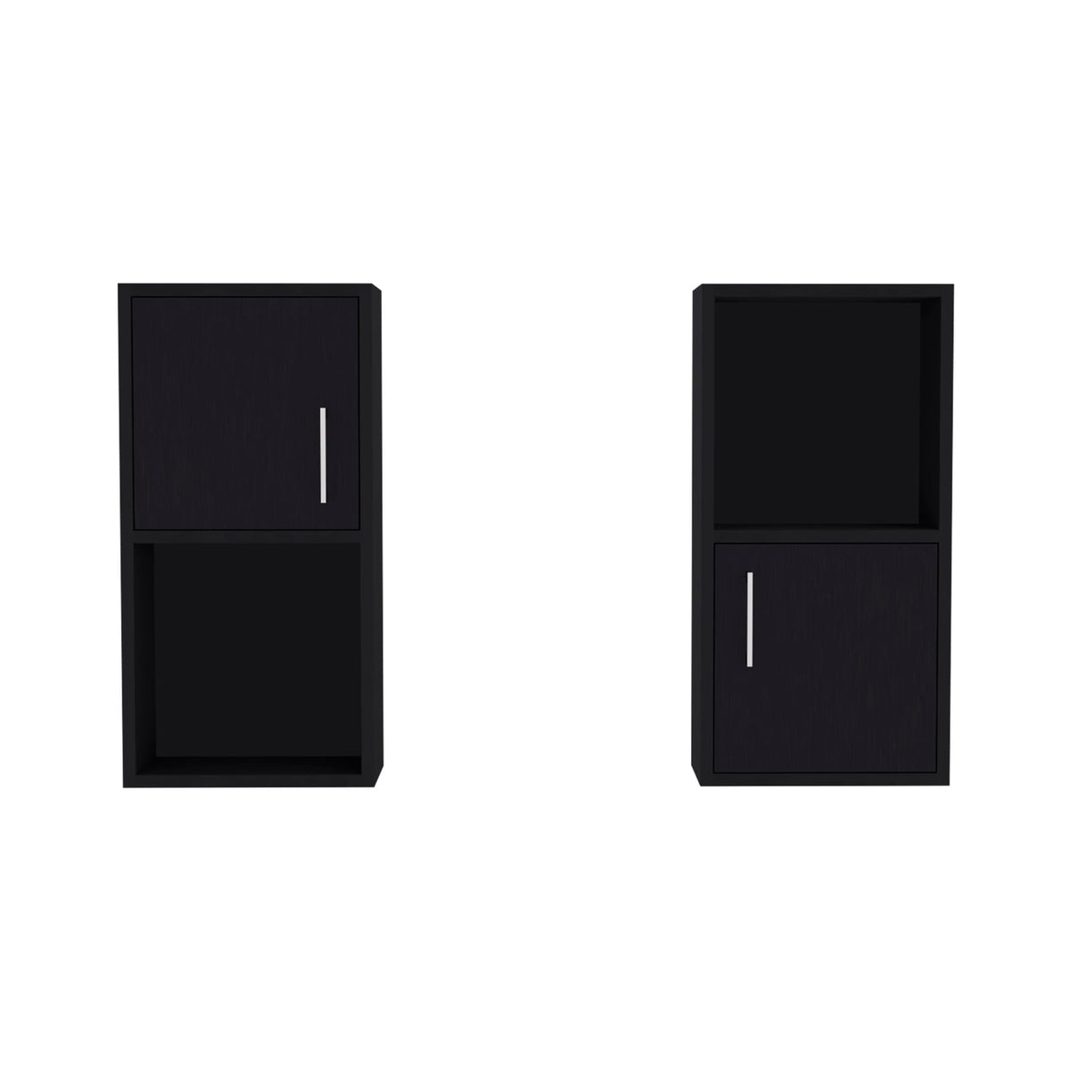 Black Freestanding Bathroom Storage Cabinet - 23.6"H