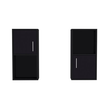 Black Freestanding Bathroom Storage Cabinet - 23.6"H
