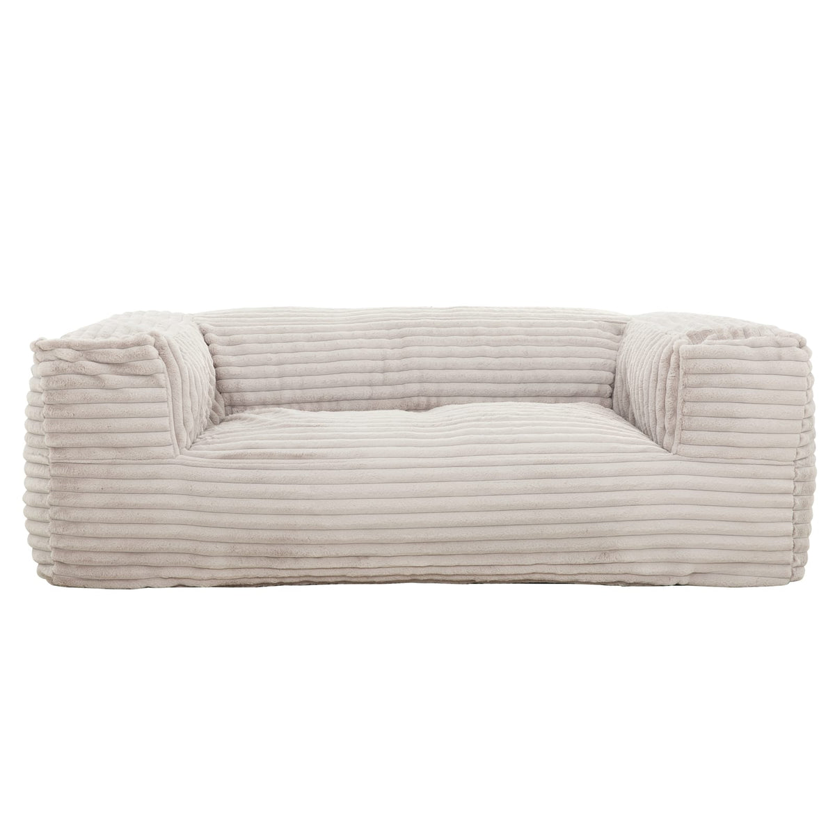 Beige Polyester Memory Foam Bean Bag Sofa - 71" Primary Living Space