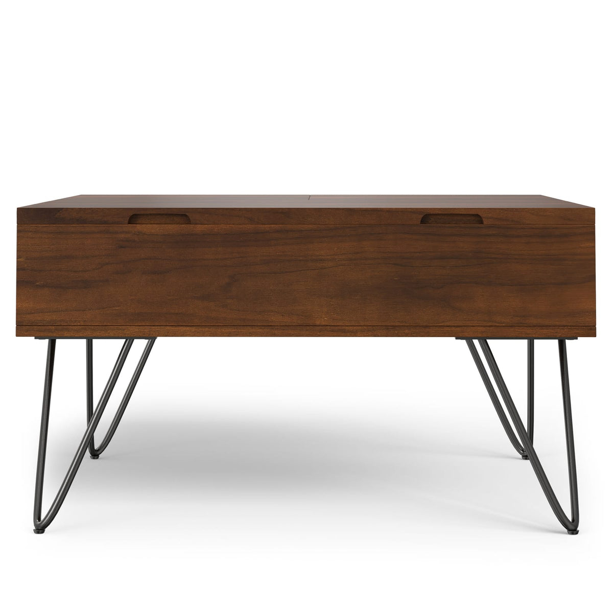 32 Inch Walnut Lift Top Square Coffee Table - Extendable Dining Table for Living Room