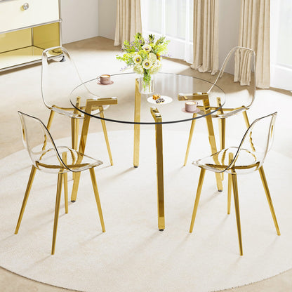Transparent Tempered Glass Dining Table - 42" Round