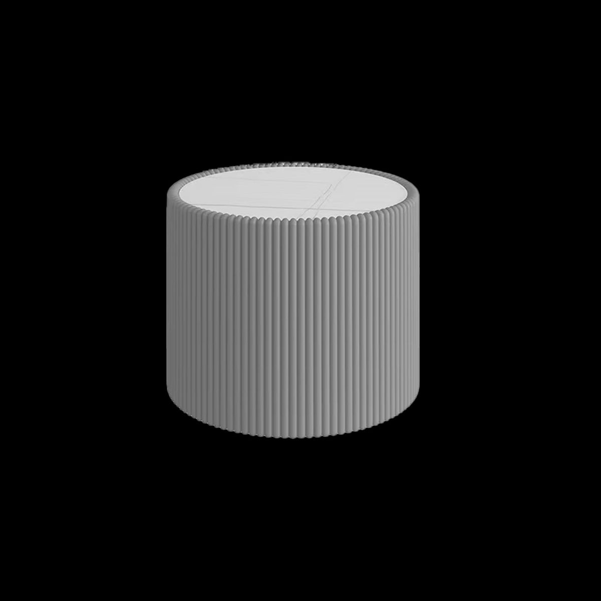 Grey White Gold Cylindrical End Table - Modern Coffee Table for Living Room