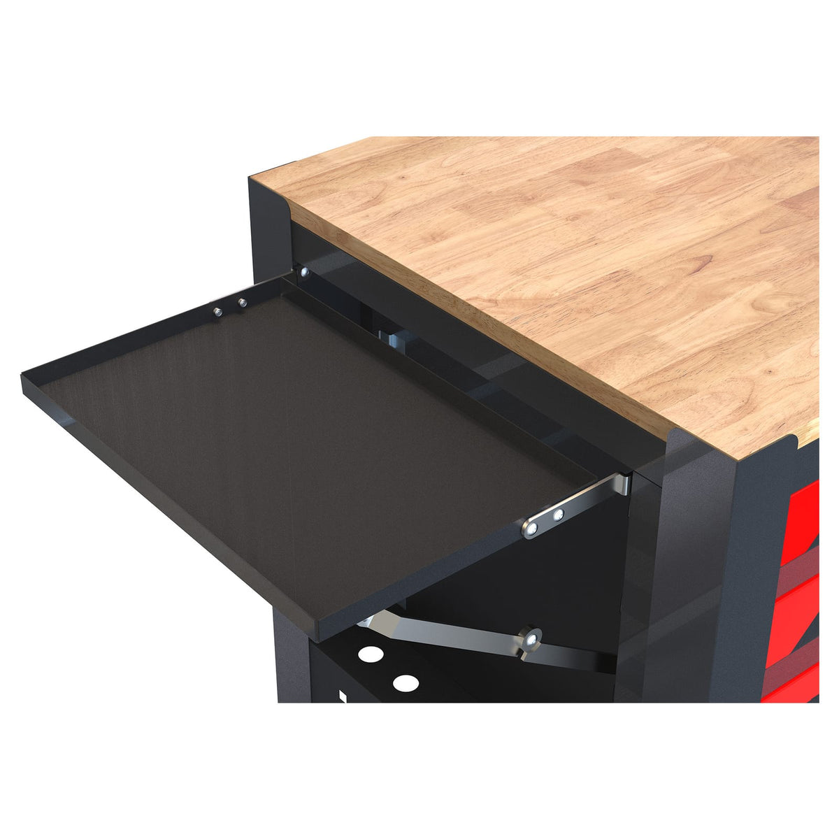 Black Red Metal Tool Cart 4 Drawers with Wheels for Home Office