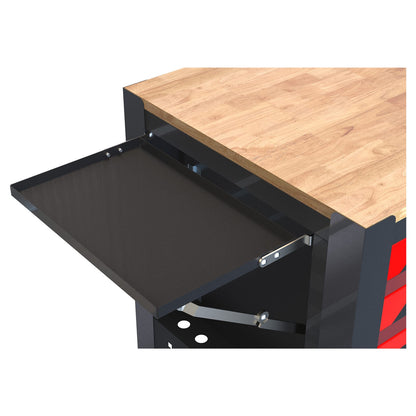 Black Red Metal Tool Cart 4 Drawers with Wheels for Home Office