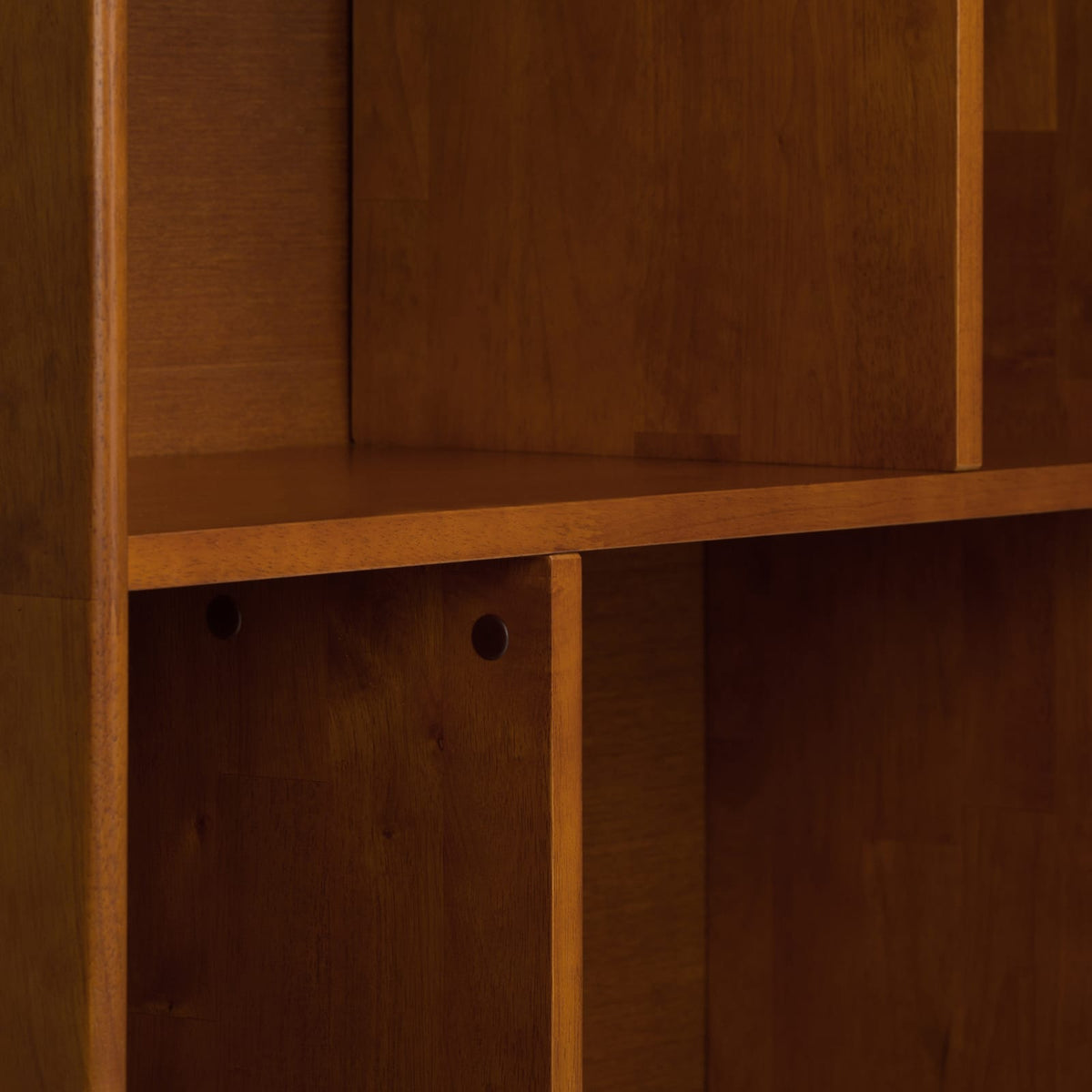 Light Brown Wood Bookcase - 6 Shelf Storage Unit for Home Office