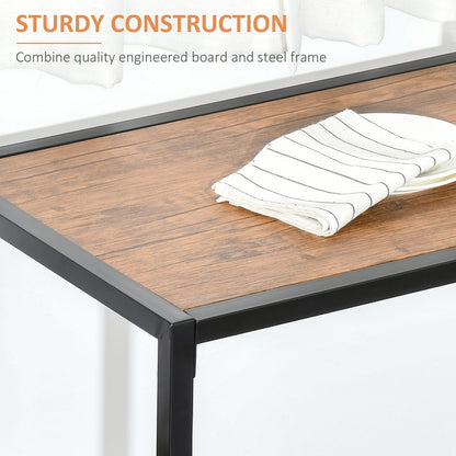Brown MDF Dining Table Set for 2 with Stools for Dining Room