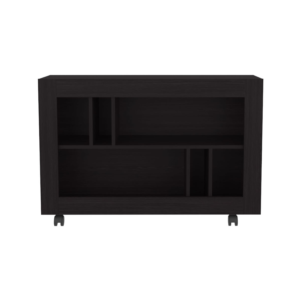 Joge 37.4" Wide Console Table - Black MDF Storage Cart