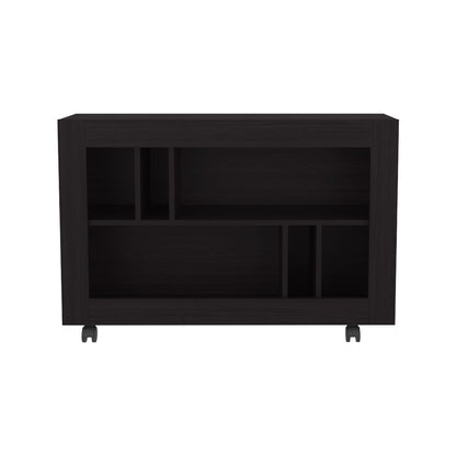 Joge 37.4" Wide Console Table - Black MDF Storage Cart