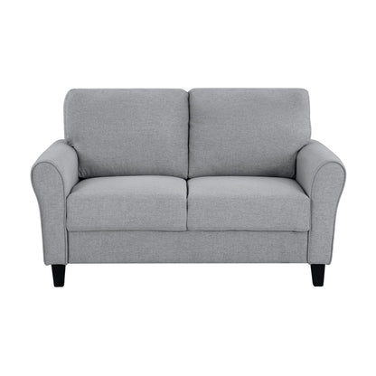 Dark Gray Transitional Loveseat Fabric Sofa for Living Room Seating
