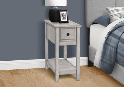 2 Tier Accent Table - Gray Wash MDF Storage Side Table
