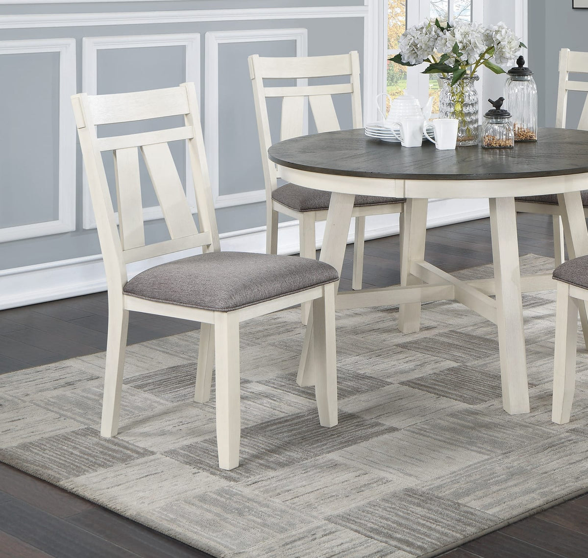 Antique White Gray Dining Table Set 5 Pieces