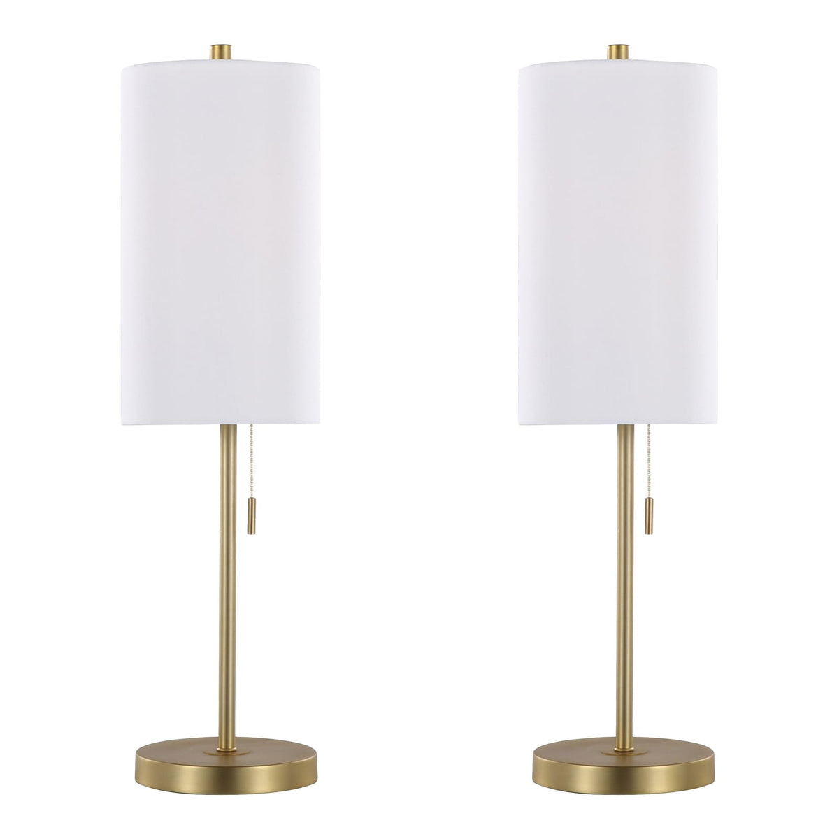 Gold & White Table Lamps - Set of 2 with USB Port