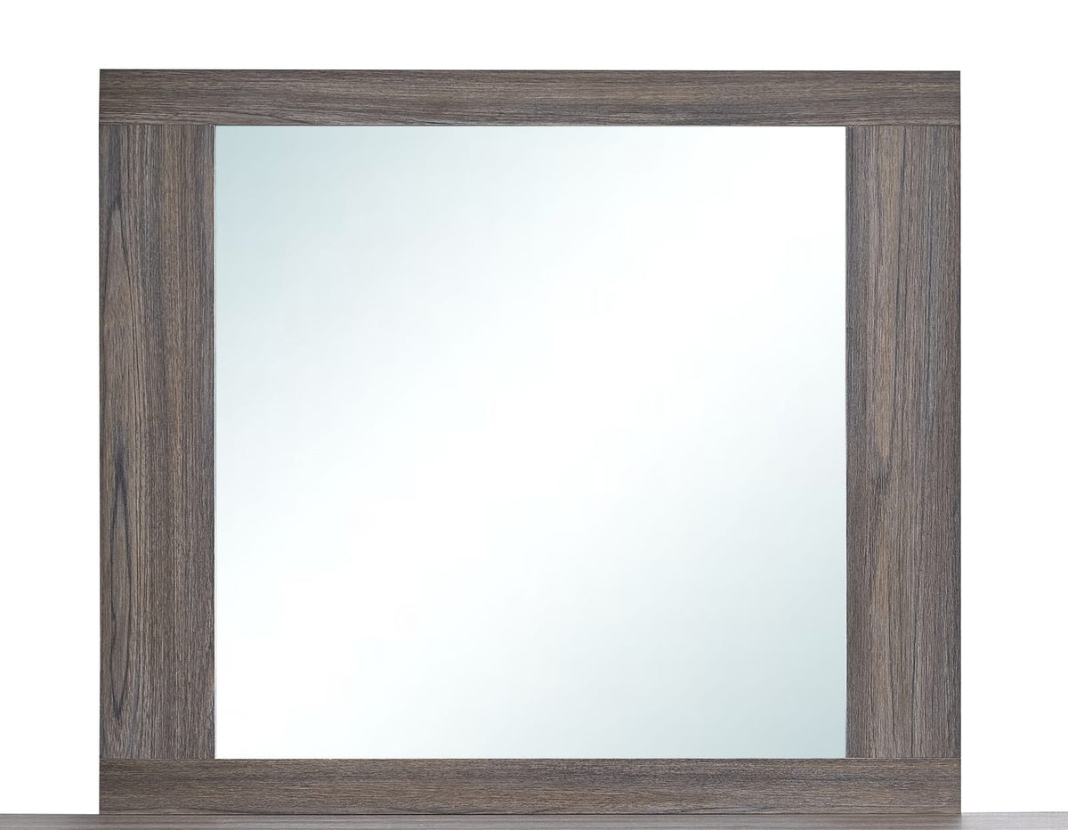 Gray Mirror with Oak Frame - 43" Vanity Mirror